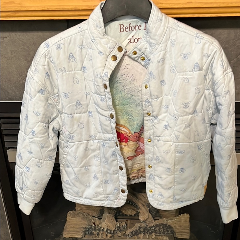 Kids White Quilted Winnie the Pooh Disney Jacket